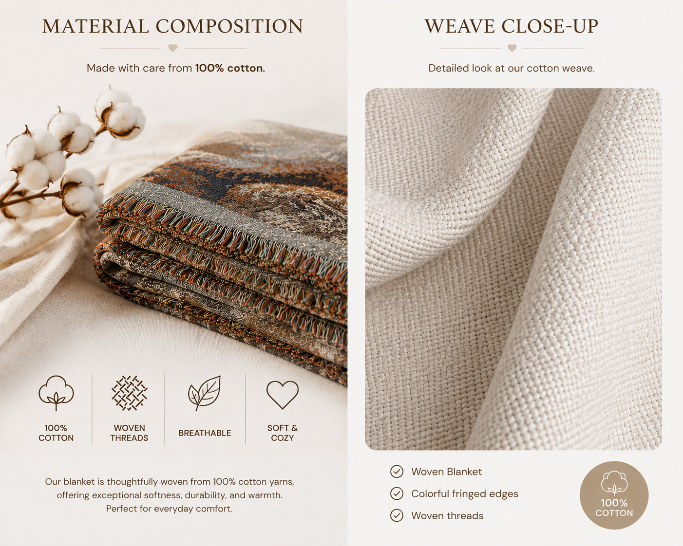 Personalized Lifestyle Woven Blanket - Custom Throw