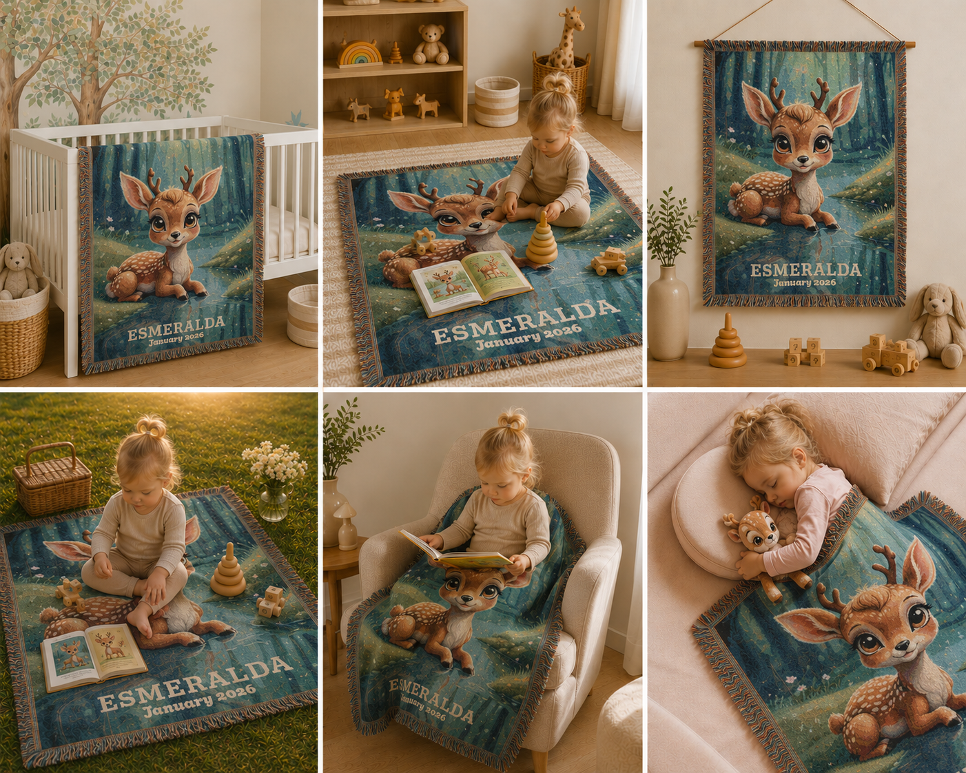 Personalized Baby Woven Blanket - Custom Baby Throw