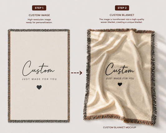 Personalized  Woven Blanket - Custom Throw