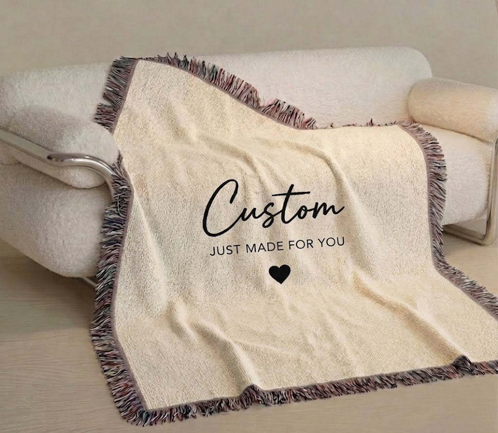 Personalized  Woven Blanket - Custom Throw